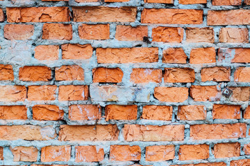 wall of the house of the old red brick. texture and background for designers