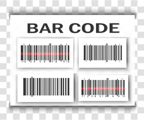 A set of bar codes. Bar code product.