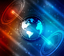 2d illustration world map abstract background