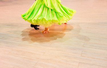 couple of adult dancers dancing horizontal composition