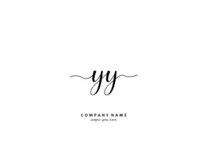YY Initial handwriting logo vector