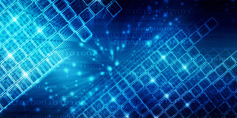 2d illustration Abstract futuristic electronic circuit technology background