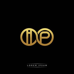 IP initial letter linked circle capital monogram logo modern template silver color version