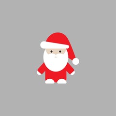 Little Santa Claus isolated on grey. Christmas cartoon character.