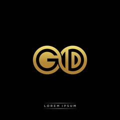 GD initial letter linked circle capital monogram logo modern template silver color version