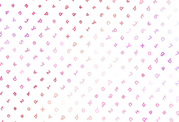 Light Red, Yellow vector texture with ABC characters.