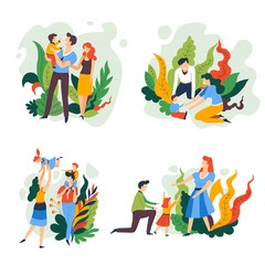 Fototapeta premium Parenting goals and happy family spending quality time together outdoors