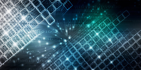 2d illustration Abstract futuristic electronic circuit technology background