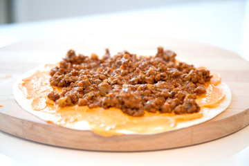 Delicious tortillas on kitchen table