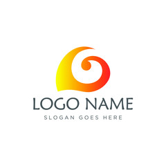 Abstract flame logo design template