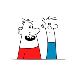 Two man talking. Vector illustration