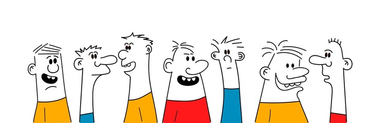 Group of cartoon people talking