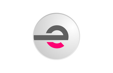 pink and grey alphabet letter e in a circle for logo icon design