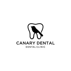 Health Logo design vector template Dental clinic Logotype with canary bird