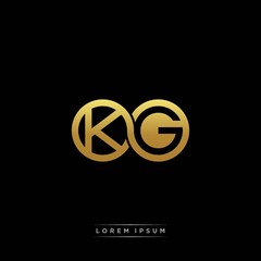 KG initial letter linked circle capital monogram logo modern template silver color version