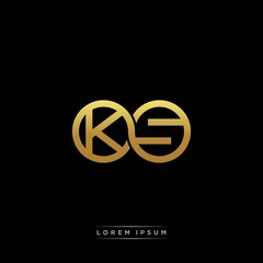 KS initial letter linked circle capital monogram logo modern template silver color version