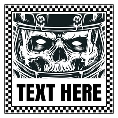 skull retro,vintage,detail hand drawing