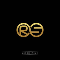 RS initial letter linked circle capital monogram logo modern template silver color version