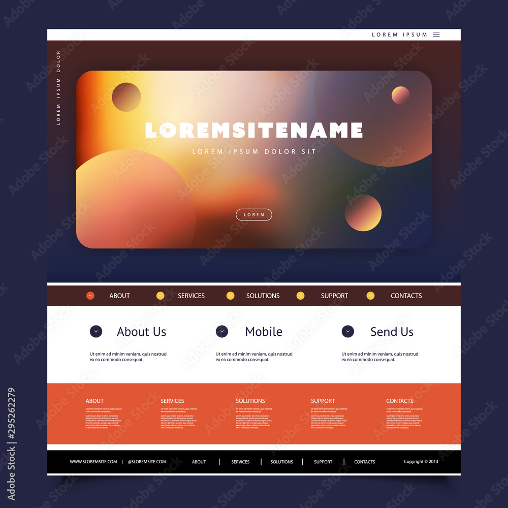 Poster colorful website template for your business with abstract header design