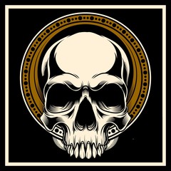 head skull hand drawing vector