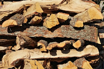 Stacked firewood, background