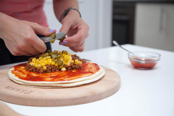 Obraz na płótnie Canvas food, mexican tortilla