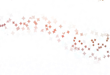 Light Red vector background with small and big stars.