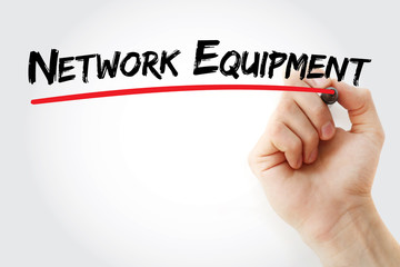 Network Equipment text with marker, concept background