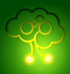 A bright idea in the human brain. Vector illustration for your design. - 295264667