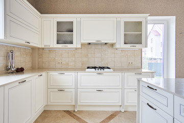 White kitchen in classic style