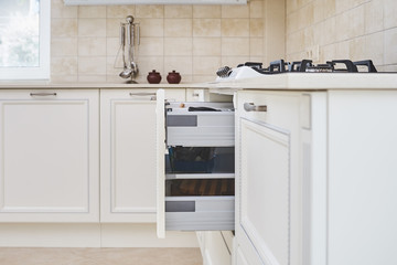 Storage system of drawers in the kitchen