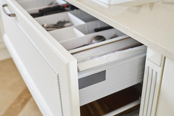 Storage system of drawers in the kitchen