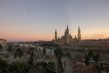 Fototapeta premium beautiful spanish city at sunset