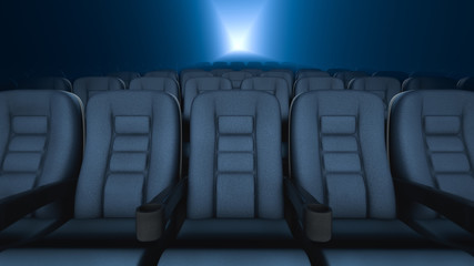 Fototapeta premium Empty cinema hall. 3d rendering