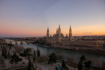 beautiful spanish city at sunset