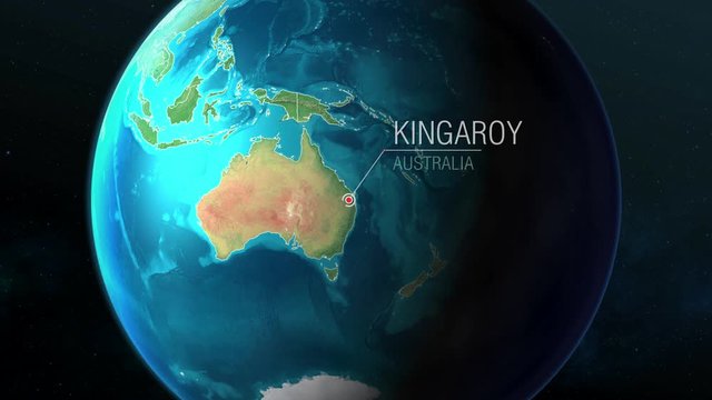Australia - Kingaroy - Zooming from space to earth