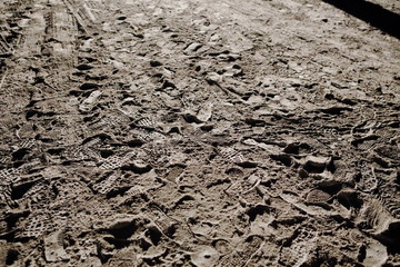 footprint,ground,Dust road,soil,background