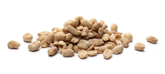 Marinated peanuts isolated on white background