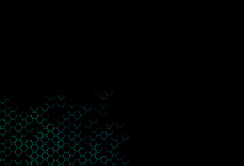 Dark Blue, Green vector background with bubbles.