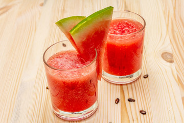 Fresh juice of watermelon, smoothie, cocktail. Sweet summer dessert healthy food concept