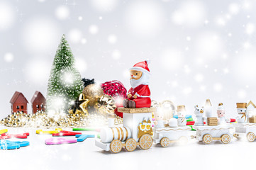 サンタ雪の中を行く