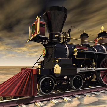 Amerikanische Dampflokomotive aus den 1850er Jahren