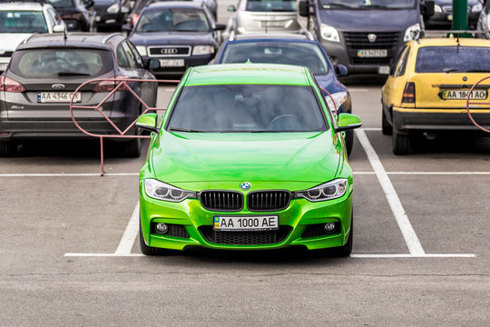 Kiev, Ukraine - October 20, 2017: BMW M3 F80 , a high-performance version of BMW 3-series tuned by BMW's M division and the successor of the highly successful E90 M3
