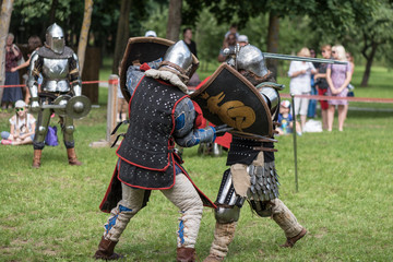 Reconstruction of the battle of medieval knights