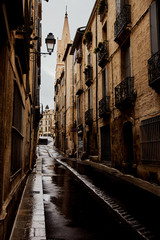 Fototapeta na wymiar Rainy streets of Montpellier
