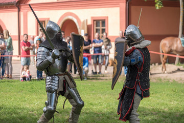 Reconstruction of the battle of medieval knights