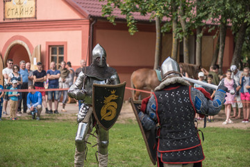 Reconstruction of the battle of medieval knights