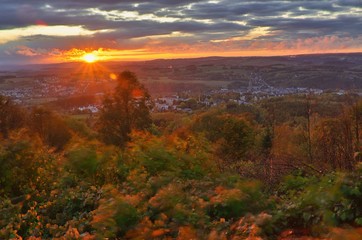 blick auf annaberg-buchholz - sonnenuntergang