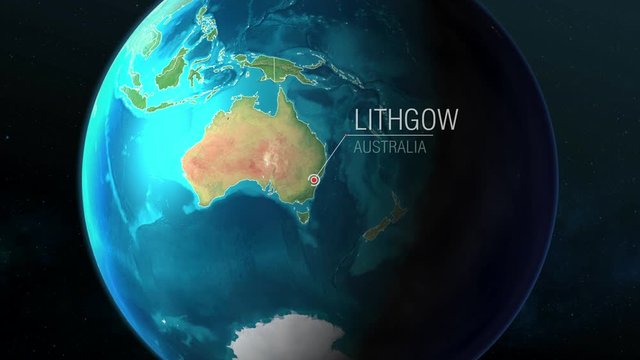 Australia - Lithgow - Zooming from space to earth