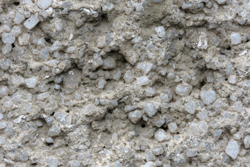 Concrete uneven wall with frosted white stones.